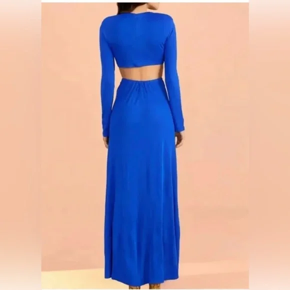 FARM RIO Blue Knot Cut-Out long sleeve dress xxs nwt - Picture 6 of 6